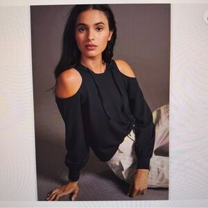 Anthropologie’s Daily Practice Isla Women's Black Cold Shoulder Hoodie S